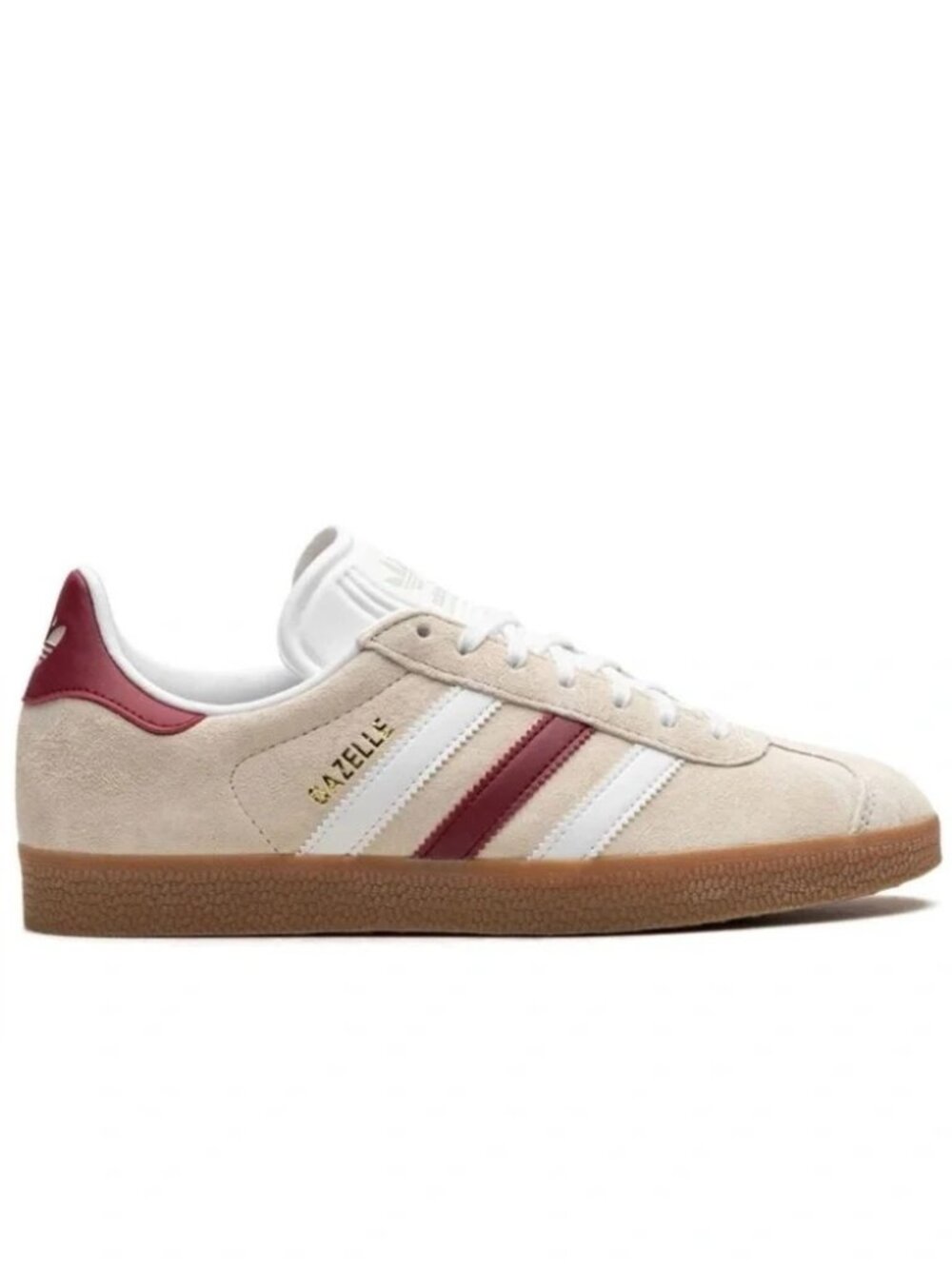 Adidas Gazelle Women's Suede Sneakers in Cream & Burgundy Size 5